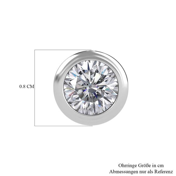 Moissanit Ohrringe, 925 Silber rhodiniert - 0,88 ct. image number 6