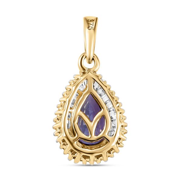 AA Tansanit und Diamant-Halo-Anh&auml;nger in 375 Gold, 1,15 ct. image number 5