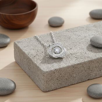 RADIANTA GRA zertifiziert Moissanit (D-VVS) Halskette ca. 45 cm 925 Silber rhodiniert ca. 0.51 ct