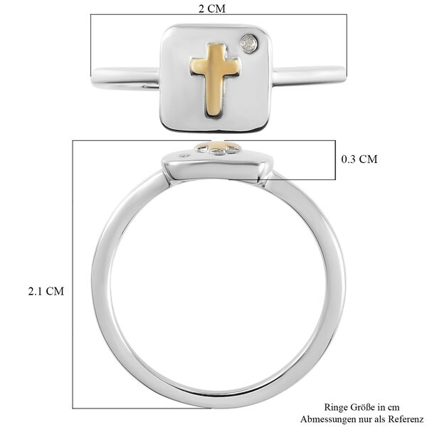 Diamant Ring 925 Silber Bicolor image number 7