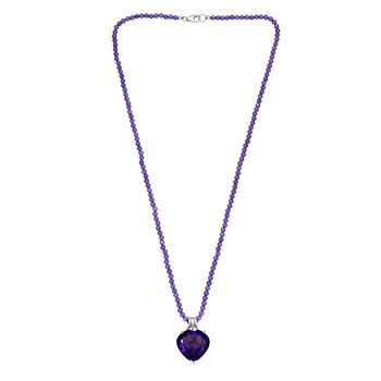 D'Joy AA Afrikanischer Amethyst Schmuckset ca. 50 cm 925 Silber rhodiniert ca. 58.32 ct