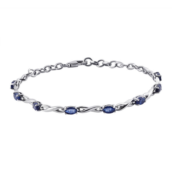 Masoala Saphir-Armband, ca. 19 cm, 925 Silber platiniert ca. 3,00 ct