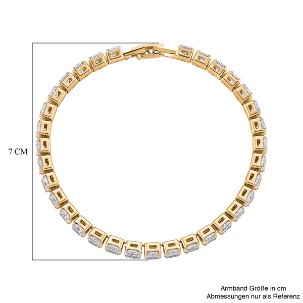 Wei&szlig;es Zirkonia 19cm Armband in Goldton image number 5