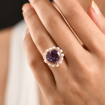 D'Joy AAA Rose De France Amethyst und S&uuml;&szlig;wasser Perle Ring