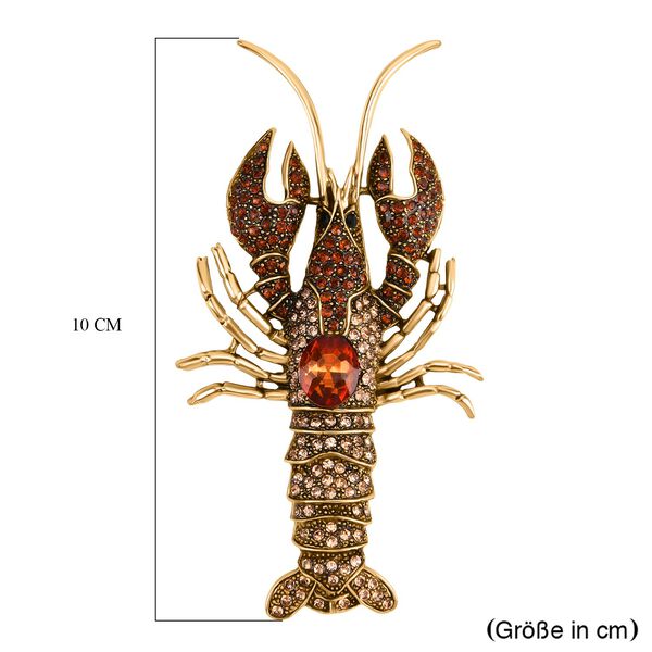 Mehrfarbige Kristall-Hummer-Brosche image number 5