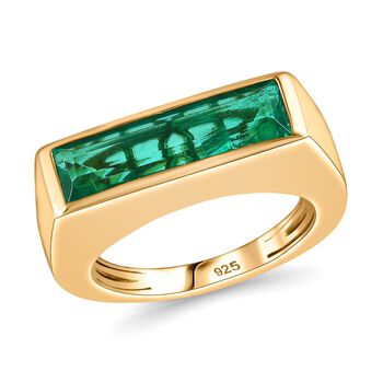 Smaragd Triplett Quarz Ring - 3,20 ct.