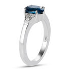 London Blau Topas, Zirkon Ring 925 Silber platiniert  ca. 1,45 ct image number 4