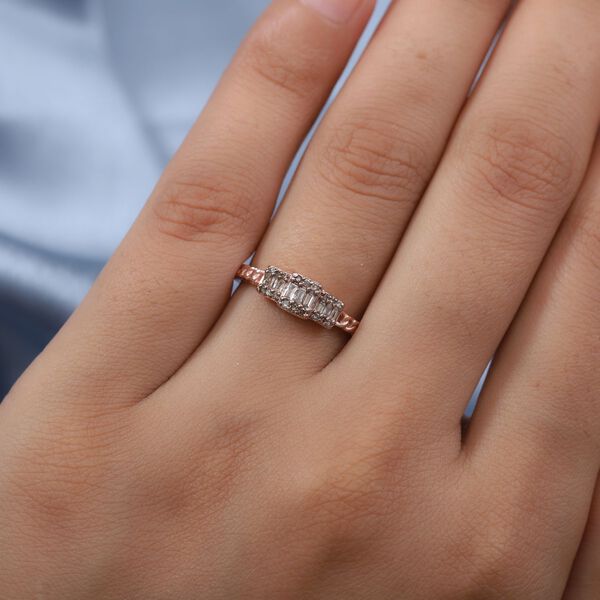 Champagner Diamant Ring 925 Silber Ros&eacute;gold Vermeil image number 3