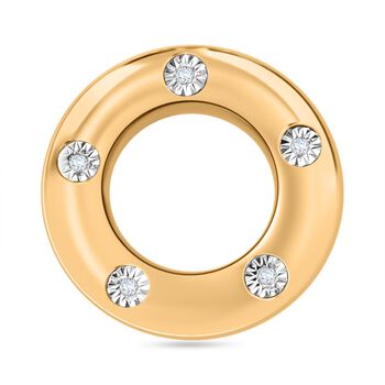 Wei&szlig;er Diamant P Anh&auml;nger 925 Silber Gelbgold Vermeil ca.