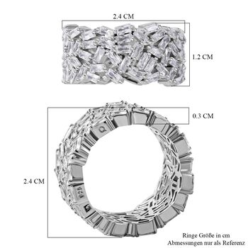LUSTRO STELLA Wei&szlig;er Zirkonia-Ring - 10,41 ct.
