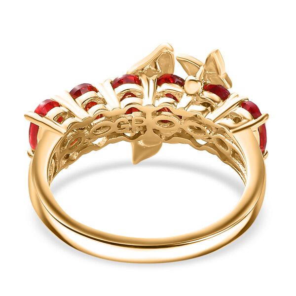 GP Trifono Kollektion- Synthetischer Padparadscha-Saphir, Zirkon und blauer Saphir-Ring - 4,09 ct. image number 6