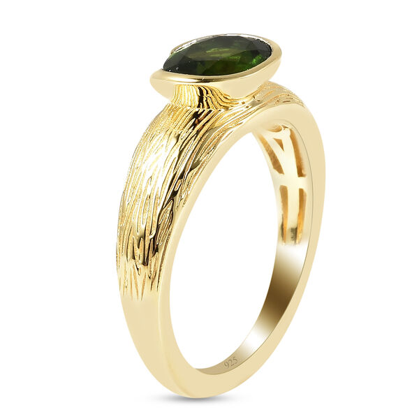 Nat&uuml;rlicher Chromdiopsid Solit&auml;r Ring 925 Silber Gelbgold-&Uuml;berzug  ca. 1,74 ct image number 3
