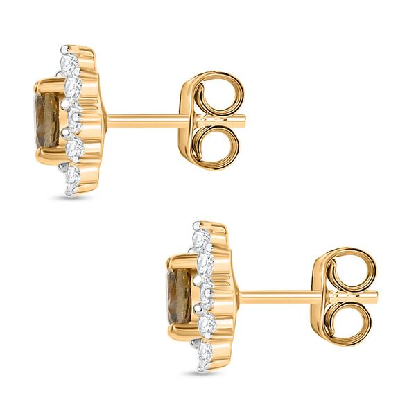 AA Natürliche goldene Tansanit und Moissanit Ohrringe - 0,84 ct. image number 4