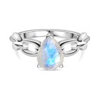 Regenbogen Mondstein Ring 925 Silber (Größe 21.00) ca. 1,59 ct