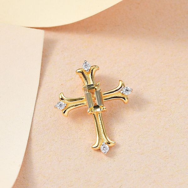 AA nat&uuml;rlicher goldener Tansanit und Moissanit-Anh&auml;nger - 0,36 ct. image number 2