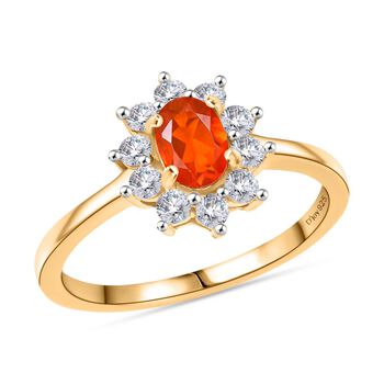 D'Joy AAA Blaze Feueropal und Zirkon Ring - 0,83 ct.