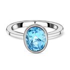 Schweizer Blautopas-Ring, 925 Silber platiniert (Größe 20.00) ca. 2,36 ct