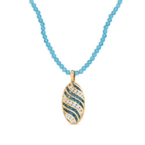 London Blau Topas, Apatit Schmuckset 925 Silber 750 Gelbgold Vermeil ca. 32.50 ct image number 0