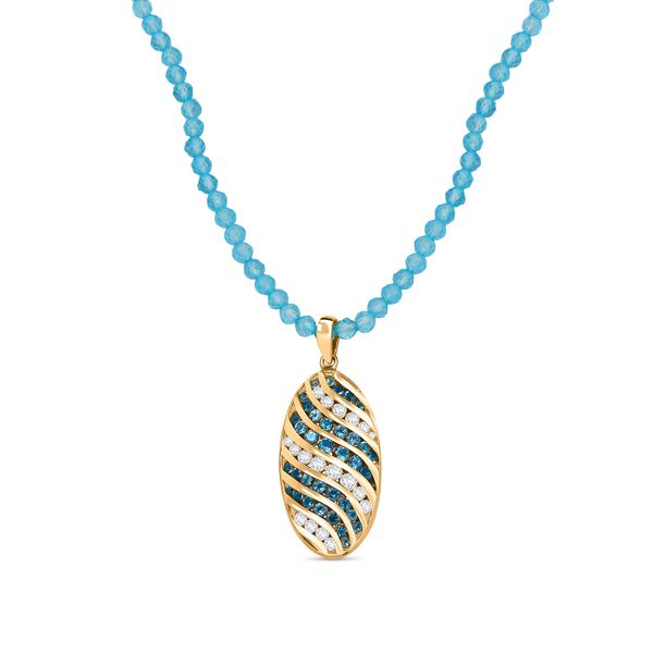 London Blau Topas, Apatit Schmuckset 925 Silber 750 Gelbgold Vermeil ca. 32.50 ct image number 0