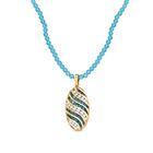 London Blau Topas, Apatit Schmuckset 925 Silber 750 Gelbgold Vermeil ca. 32.50 ct