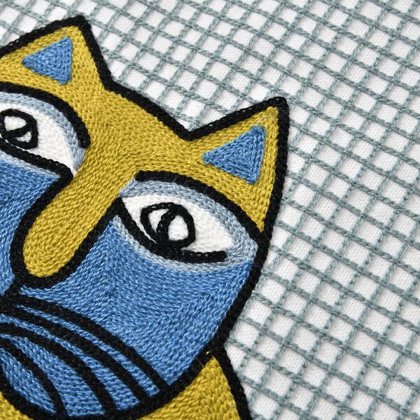 Besticktes Kissenbezug, Katzenpaar, Sonne und Mond image number 13