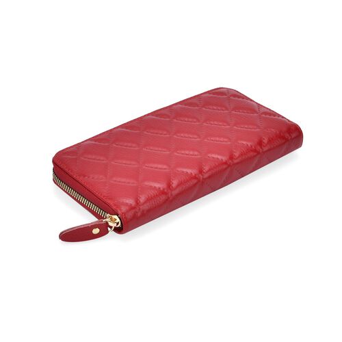 " life-style:Color:Brugundy Size/Profile: Genunie Leather Wallet with RFID with box   Wall (exterior):Genunie Leather Lining (Interior):Polyester;  Pockets (exterior):Zipper -1;  Pockets (interior):card solt-12, currency divider-2,zipped-1 Size:19*2.5*9.5 image number 1
