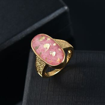 SHOPLC EXKLUSIV D'Joy Rosa Blattgold-Quarz Ring 925 Silber 750 Gelbgold Vermeil (Gr&ouml;&szlig;e 17.00) ca. 11.64 ct