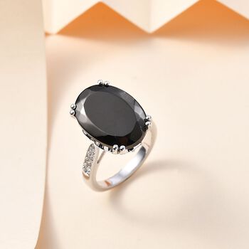 Elite Shungit und Zirkon Ring - 7,44 ct.