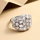 Handgearbeiteter, natürlicher Polki Diamant-Ring, 925 Silber platiniert  ca. 1,00 ct image number 1