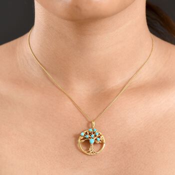 D'Joy AA Sleeping Beauty T&uuml;rkis Anh&auml;nger 925 Silber 750 Gelb Vergoldet ca. 1.00 ct