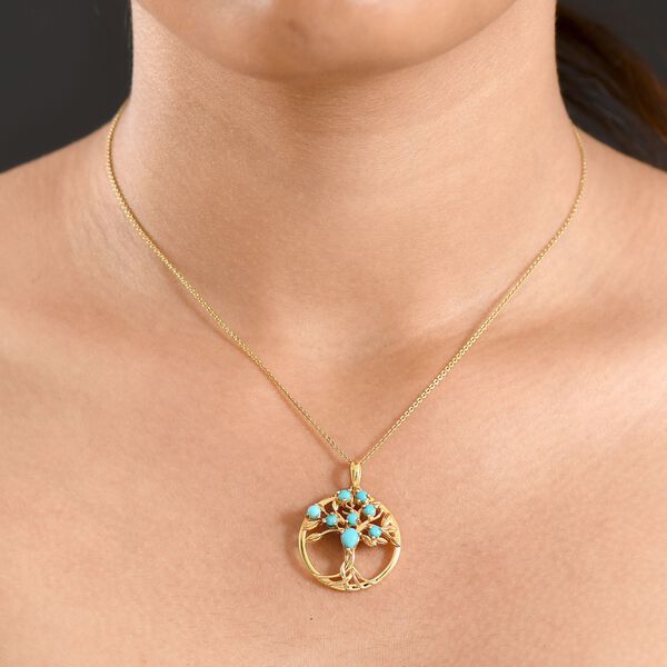 D'Joy AA Sleeping Beauty T&uuml;rkis Anh&auml;nger 925 Silber 750 Gelb Vergoldet ca. 1.00 ct image number 3