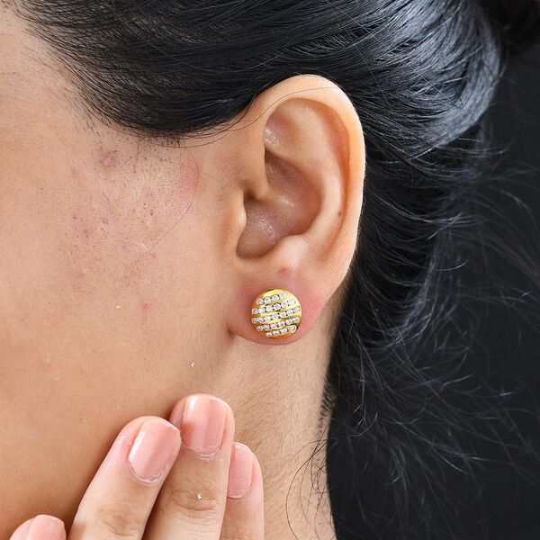 Moissanit Ohrringe, 925 Silber 750 Gelbgold Vermeil - 1,08 ct. image number 2