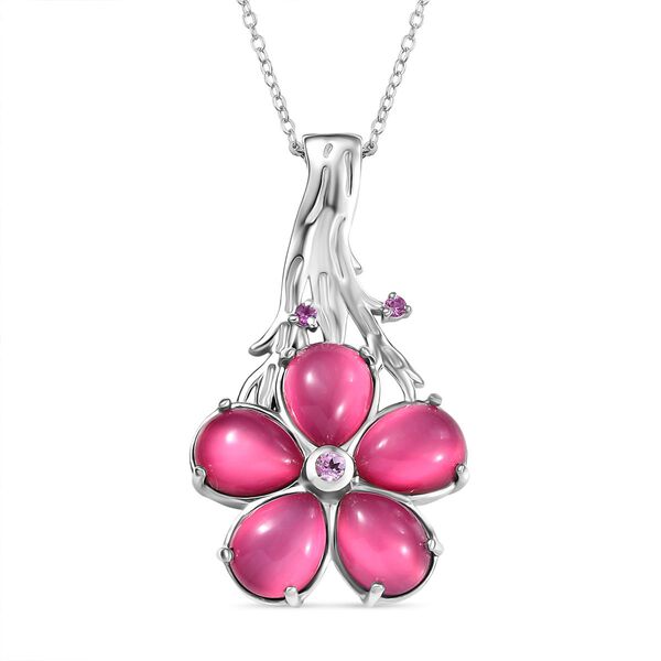 GP Italian Garden Kollektion - Maulbeer Mondstein, rosa Saphir, Kanchanaburi blauer Saphir Anhänger mit 45cm Kette - 8,65 ct. image number 0