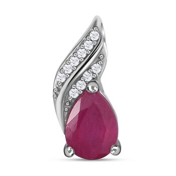 Afrikanischer Rubin und Zirkon-Anh&auml;nger - 1,15 ct.