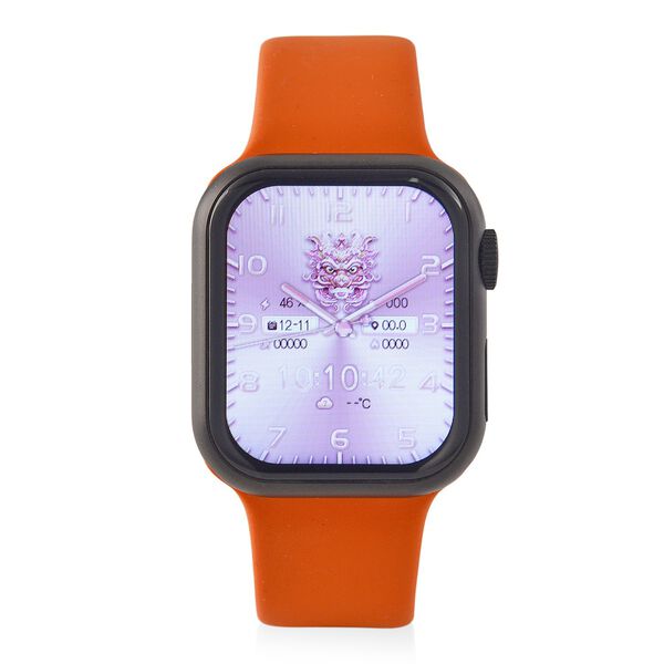 Smartwatch HW mini 2 1,75 Zoll Schwarz, Set mit 7 Wechselarmbändern inklusive kristallbesetztem Armband, IP67, Bluetooth 5.2, kabelloses Laden, Orange image number 3