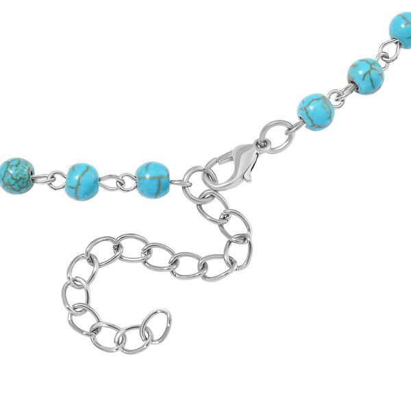 Blauer Howlit Halskette ca. 45 cm ca. 74.15 ct image number 3