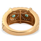 Kagem Sambischer Smaragd und Zirkon Ring 925 Silber vergoldet (Größe 16.00) ca. 0,71 ct image number 5