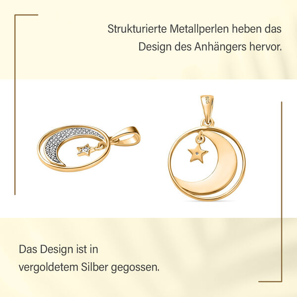 Mondlicht Magie Anhänger in vergoldetem Silber image number 9