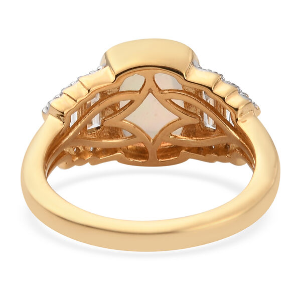 Nat&uuml;rlicher, &auml;thiopischer Opal und Zirkon-Ring, 925 Silber Gelbgold Vermeil  ca. 2,01 ct image number 6