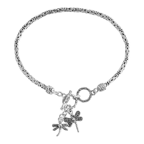 Royal Bali Kollektion- Armband mit Libellen-Charme in 925 Silber, 20cm