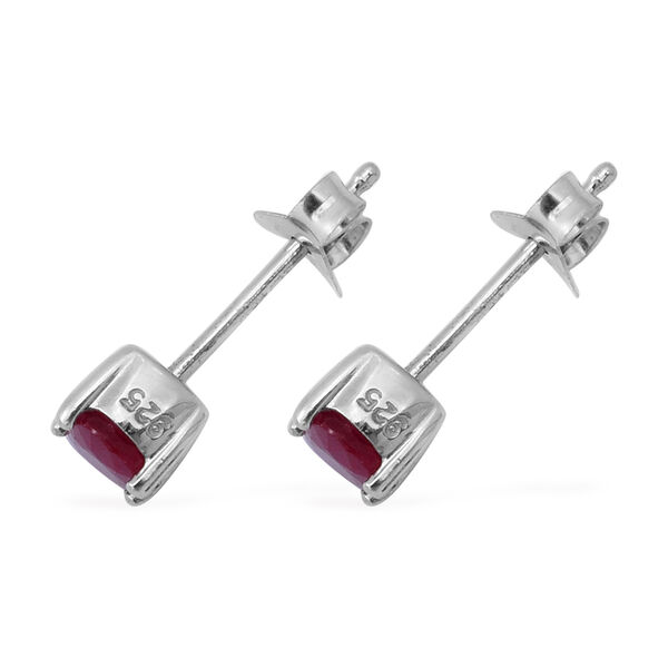 2er-Set - Rubin Solit&auml;r-Ring und Ohrringe, Fissure gef&uuml;llt, 925 Silber platiniert ca. 2,41 ct image number 6