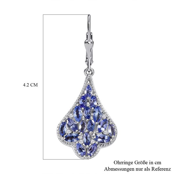 Tansanit Cluster Ohrringe - 4,05 ct. image number 6