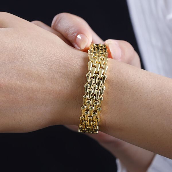 Panzerarmband, Messing, goldfarben, ca. 19 cm ca. 35,64g image number 3