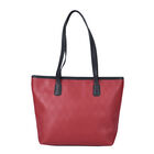 Moderne Handtasche aus naturfreundlichem Kunstleder, Karomuster, Weinrot