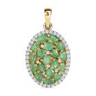 Kagem sambischer Smaragd Anhänger, 925 Silber vergoldet ca. 3.33 ct