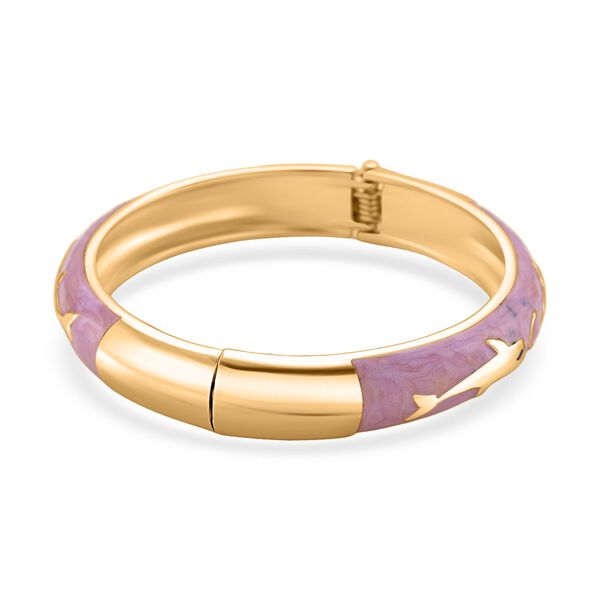 Emaille-Armreif mit Fischmotiv, Rosa, ca. 18,5 cm image number 5