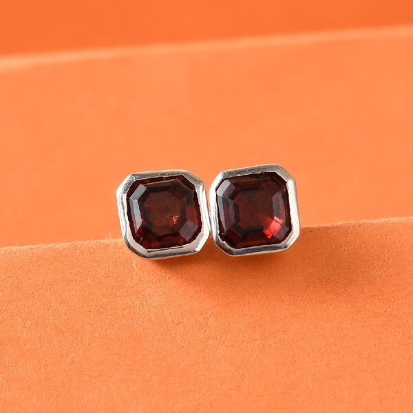 Mosambik Granat Ohrstecker 925 Silber platiniert ca. 2,53 ct image number 2