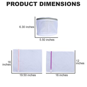 HOMESMART Set aus 5 W&auml;schenetzen, farbig