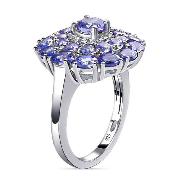 Tansanit und Zirkon Cocktail Ring - 3,42 ct. image number 5