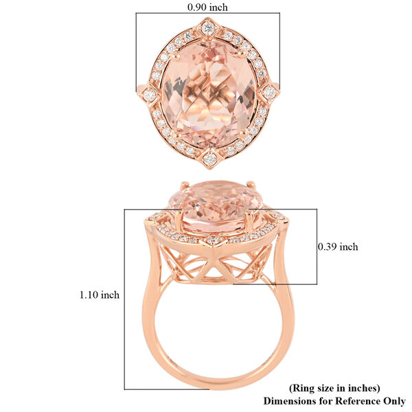 ILIANA AAA Marropino Morganit und Diamant-Ring, zertifiziert und gepr&uuml;ft SI G-H, 750 Ros&eacute;gold  ca. 7,00 ct image number 6